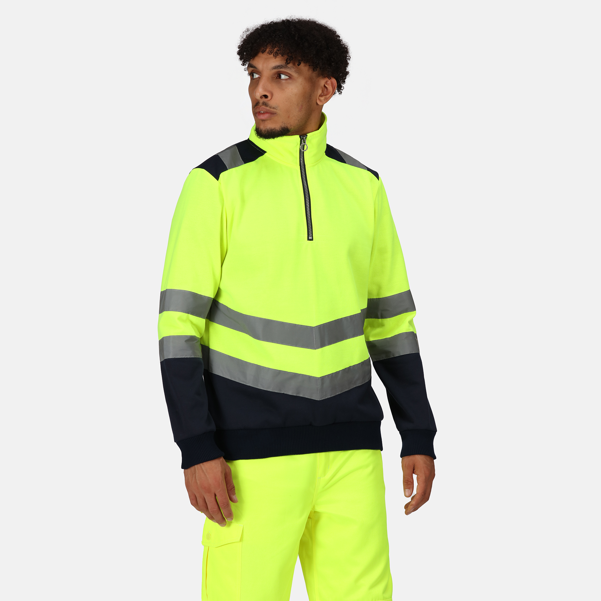 HI VIS PRO QUARTER ZIP SWEAT TOP Regatta Professional hi-vis-pro-quarter-zip-sweat-top-regatta-professional